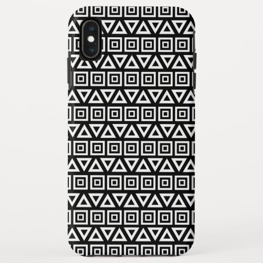 アステカ三角形+正方形パターン白(黒) Case-Mate iPhoneケース (裏面)