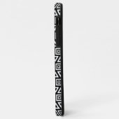 アステカ三角形+正方形パターン白(黒) Case-Mate iPhoneケース (裏面/左)