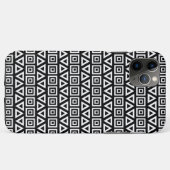 アステカ三角形+正方形パターン白(黒) Case-Mate iPhoneケース (裏面(横))