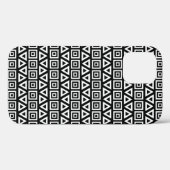 アステカ三角形+正方形パターン白（黒） Case-Mate iPhoneケース (裏面 (横))
