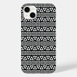 アステカ三角形+正方形パターン白（黒） Case-Mate iPhone 14 PLUSケース