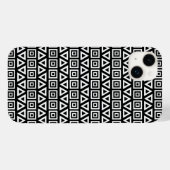 アステカ三角形+正方形パターン白(黒) Case-Mate iPhoneケース (裏面 (横))