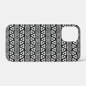 アステカ三角形+正方形パターン白(黒) Case-Mate iPhoneケース (裏面 (横))