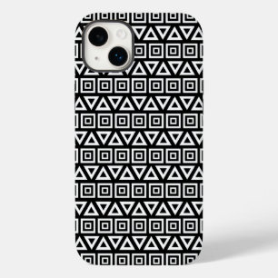 アステカ三角形+正方形パターン白（黒） Case-Mate iPhone 14 PLUSケース