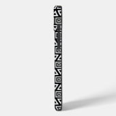 アステカ三角形+正方形パターン白（黒） Case-Mate iPhoneケース (裏面 / 左)