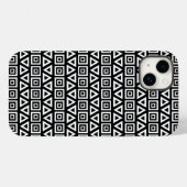 アステカ三角形+正方形パターン白（黒） Case-Mate iPhoneケース (裏面 (横))