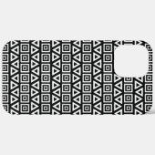 アステカ三角形+正方形パターン白(黒) Case-Mate iPhoneケース (裏面 / 右)