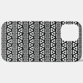 アステカ三角形+正方形パターン白（黒） Case-Mate iPhoneケース (裏面 (横))