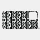 アステカ三角形+正方形パターン白（黒） Case-Mate iPhoneケース (裏面 (横))
