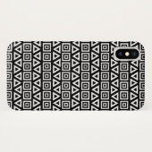 アステカ三角形+正方形パターン白(黒) Case-Mate iPhoneケース (裏面(横))