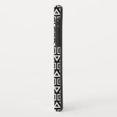 アステカ三角形+正方形パターン白（黒） Case-Mate iPhoneケース (裏面/左)