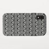 アステカ三角形+正方形パターン白（黒） Case-Mate iPhoneケース (裏面(横))