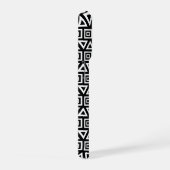 アステカ三角形+正方形パターン白（黒） iPhoneケース (右側面)