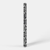 アステカ三角形+正方形パターン白（黒） SAMSUNG GALAXYケース (右側面)