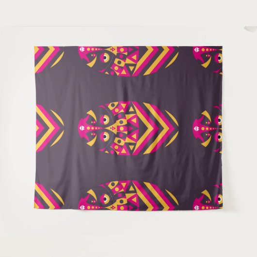 アステカ原面 タペストリー (正面(横))