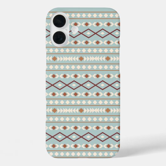 アステカ図形パターンラストクリームティール（緑がかった色） – 青 Case-Mate iPhoneケース (裏面)