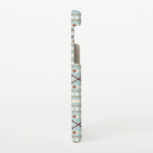 アステカ図形パターンラストクリームティール（緑がかった色） – 青 SAMSUNG GALAXYケース (左側)