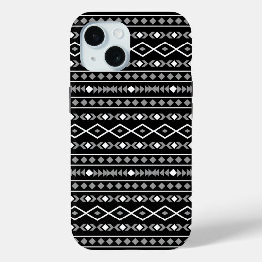 アステカ図形パターン白グレー黒 Case-Mate iPhoneケース (裏面)