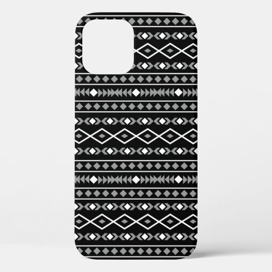 アステカ図形パターン白グレー黒 Case-Mate iPhoneケース (裏面)