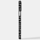 アステカ図形パターン白グレー黒 iPhoneケース (右側面)