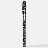 アステカ図形パターン白グレー黒 iPhoneケース (左側面)