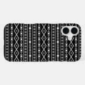 アステカ図形パターン白グレー黒 iPhoneケース (裏面横)