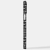 アステカ図形パターン白グレー黒 iPhoneケース (右側面)