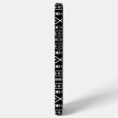 アステカ図形パターン白グレー黒 iPhoneケース (左側面)