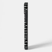 アステカ図形パターン白グレー黒 iPhoneケース (左側面)