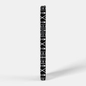 アステカ図形パターン白グレー黒 iPhoneケース (右側面)