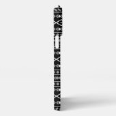 アステカ図形パターン白グレー黒 iPhoneケース (右側面)