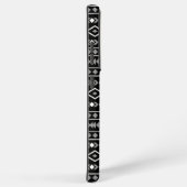 アステカ図形パターン白グレー黒 SAMSUNG GALAXYケース (右側面)