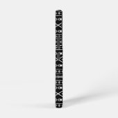 アステカ図形パターン白グレー黒 SAMSUNG GALAXYケース (右側面)