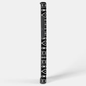 アステカ図形パターン白グレー黒 SAMSUNG GALAXYケース (右側面)