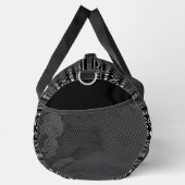 アステカ図形パターン白黒灰色 ダッフルバッグ (右)