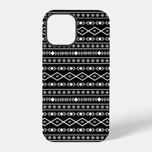 アステカ図形パターン白黒灰色 iPhone 12 PROケース