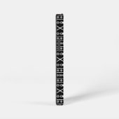 アステカ図形パターン白黒灰色 iPhoneケース (右側面)