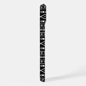 アステカ図形パターン白黒灰色 iPhoneケース (右側面)