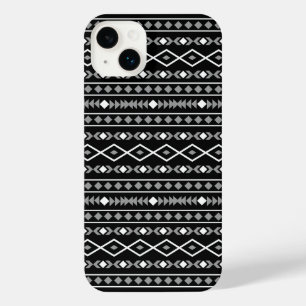 アステカ図形パターン白黒灰色 iPhone 14 PLUSケース
