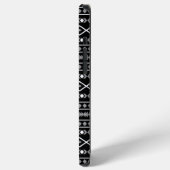 アステカ図形パターン白黒灰色 iPhoneケース (左側面)