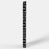 アステカ図形パターン白黒灰色 iPhoneケース (右側面)