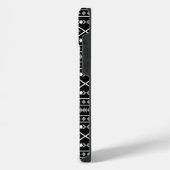 アステカ図形パターン白黒灰色 iPhoneケース (左側面)