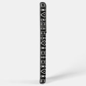 アステカ図形パターン白黒灰色 SAMSUNG GALAXYケース (右側面)