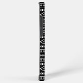 アステカ図形パターン白黒灰色 SAMSUNG GALAXYケース (右側面)