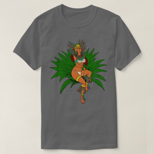 アステカ地球の女神マヤフエル2 Tシャツ (デザイン正面)
