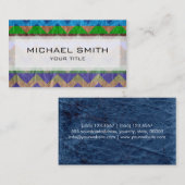 アステカ山形ジグザグ模様レザー#18 名刺 (正面/裏面)