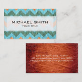 アステカ山形ジグザグ模様レザー#5 名刺 (正面/裏面)