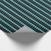 アステカ山 – ブラックオンアクアブルー ラッピングペーパー (角)