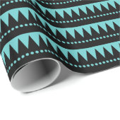 アステカ山 – ブラックオンアクアブルー ラッピングペーパー (ロールコーナー)