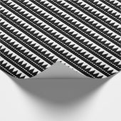 アステカ山 – 黒い上の白 ラッピングペーパー (角)